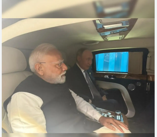 Modi and Putin Share a Ride to Their Bilateral Meeting